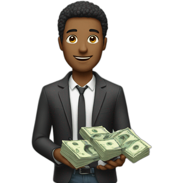 Guy with money emoji