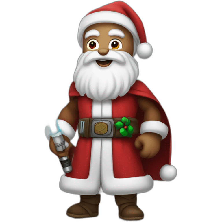 Jedi santa clause with Light saber  emoji