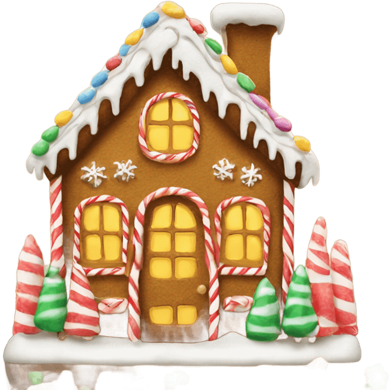 Gingerbread house with decorations emoji