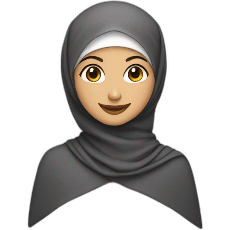 Hijabi girl smiling and wiving emoji