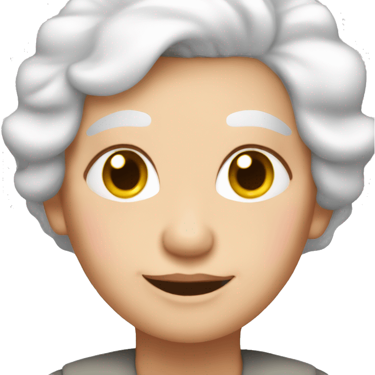 old lady with light pink hair emoji