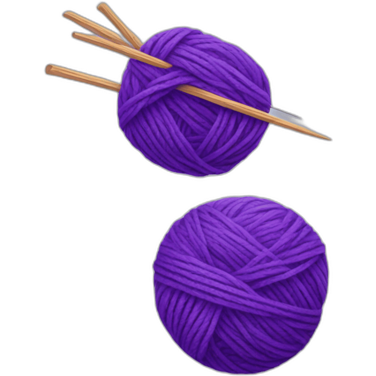 Ball of purple yarn and needles emoji