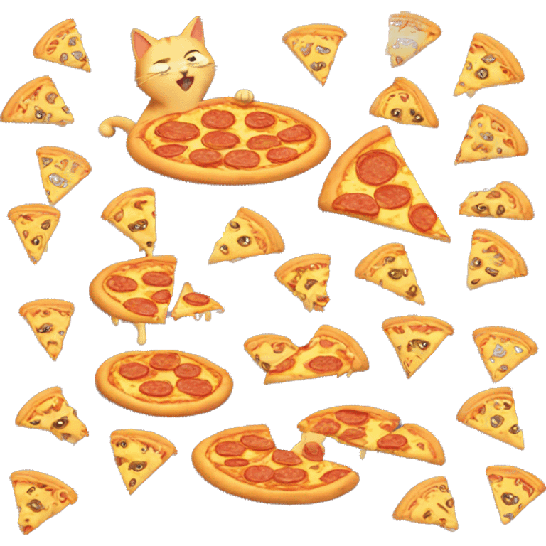 Cat eat pizza emoji