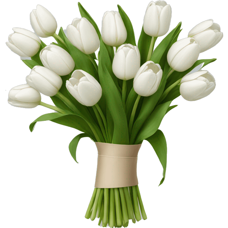 Bouquet of white tulips emoji