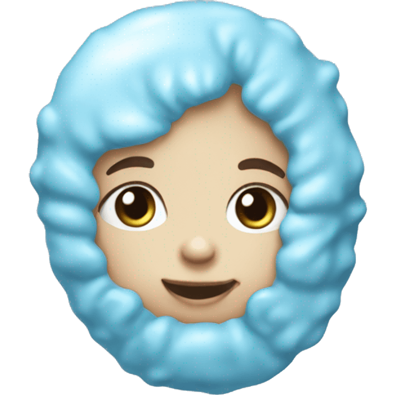 Realistic baby blue macaroon emoji