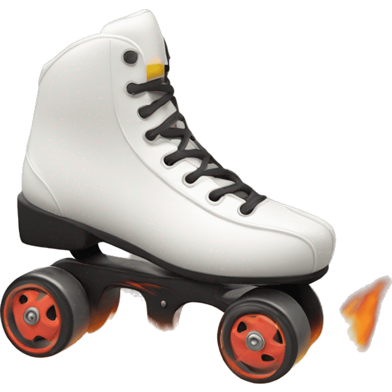 inline rollerblading with wheels on fire emoji