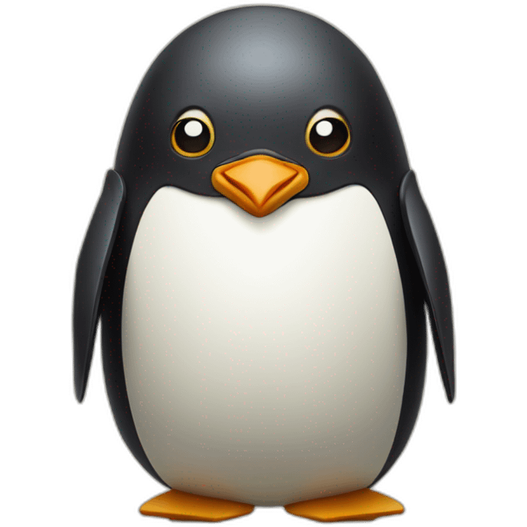 penguin with face wearing samurai helmet with big horns emoji