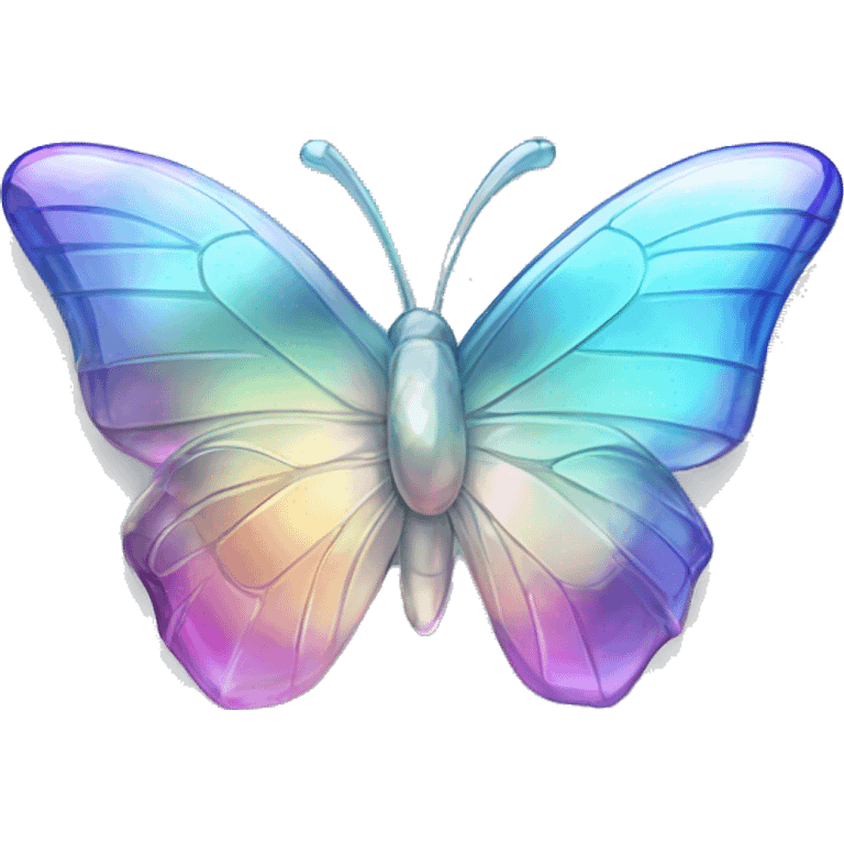 Iridescent glass crystal butterfly emoji