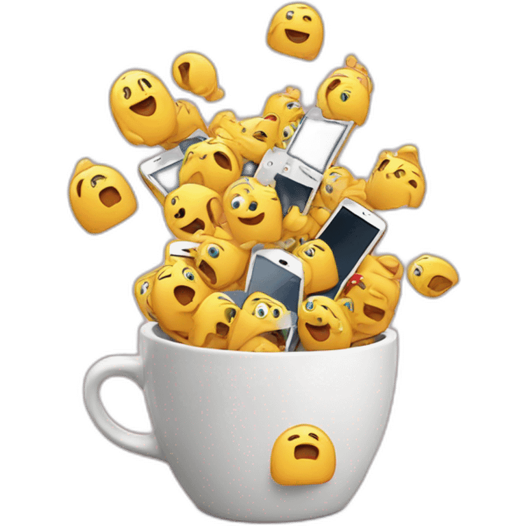 many phones in a cup emoji