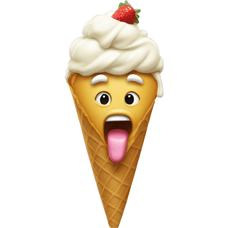 Donald trump licking an ice cream emoji