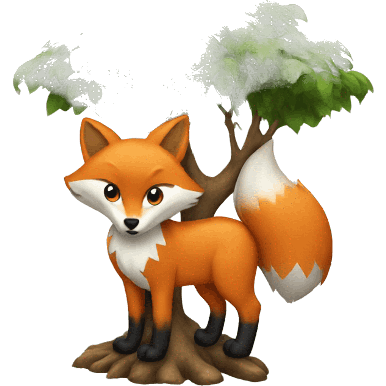 fox under the tree emoji