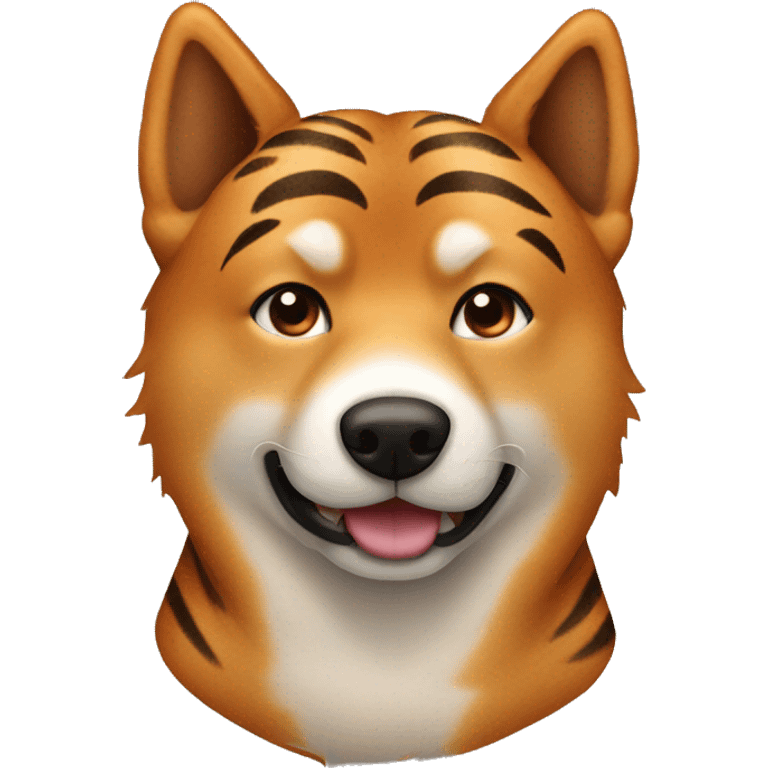 Brown jindo dog with tiger fur emoji