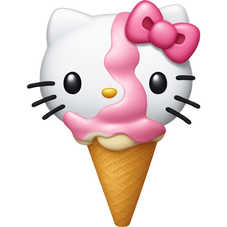 Hello kitty eating ice cream  emoji