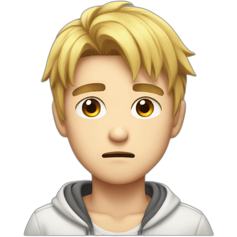 an anime guy annoyed emoji