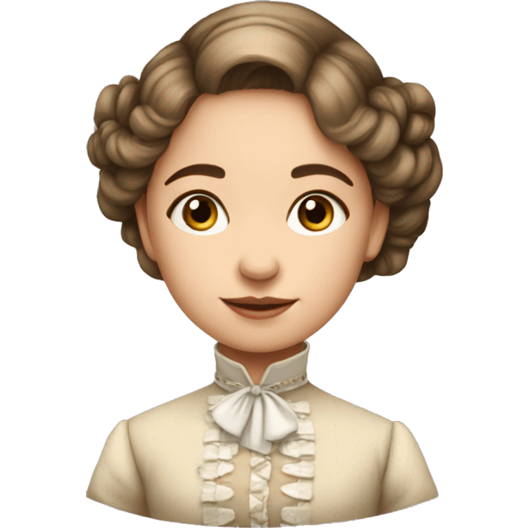 light-skinned young girl in 19th century costume emoji