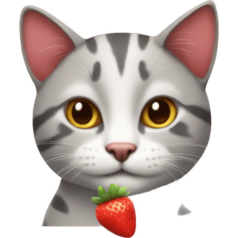 Cat with strawberries  emoji