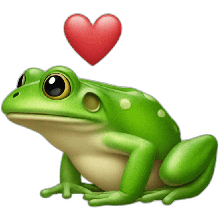 Une grenouille coeur emoji