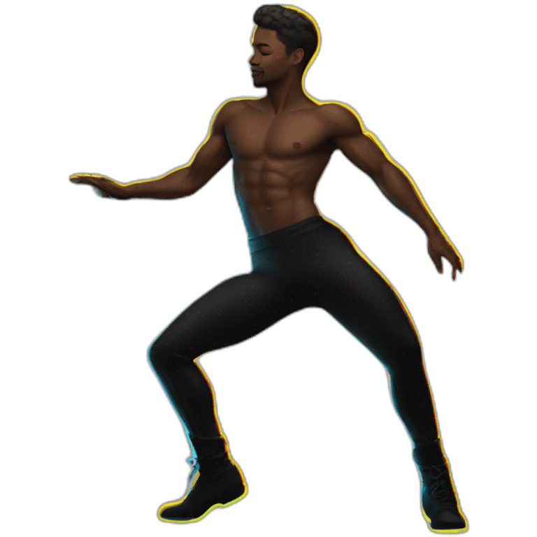  male dancer big booty neon sign style emoji