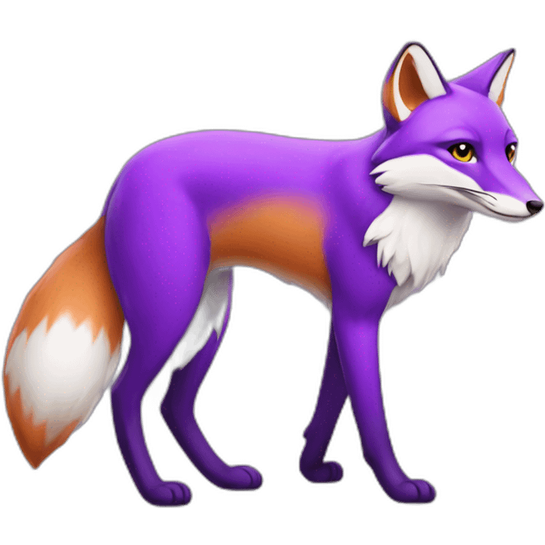 a purple fox walking emoji