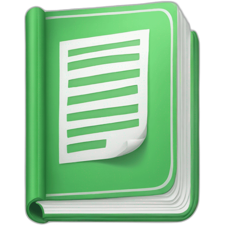 green book with sticker with white outline emoji