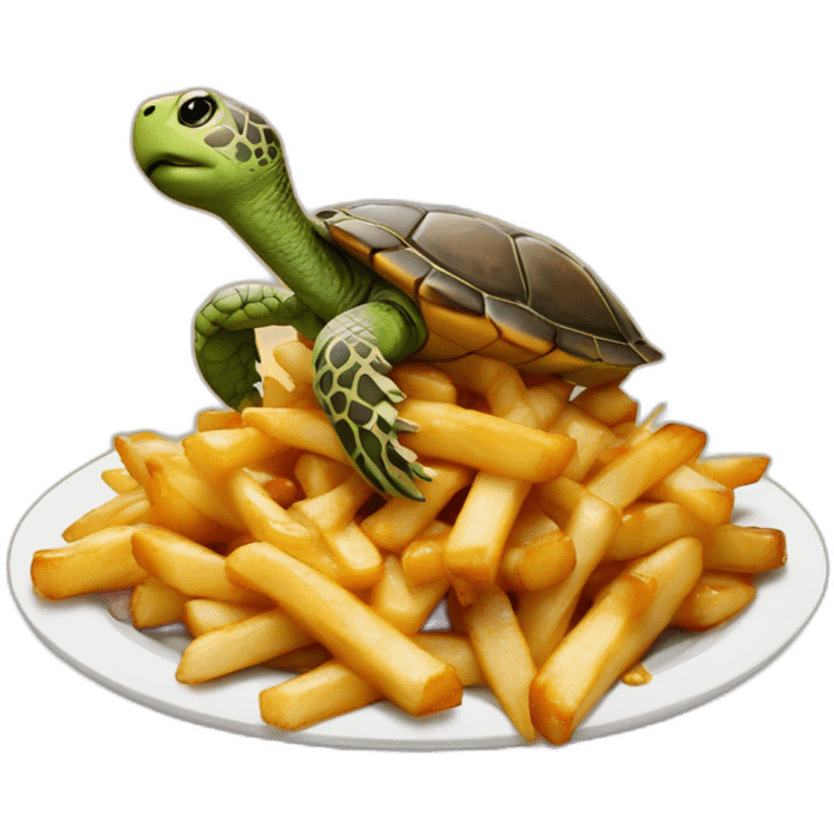 poutine avec une tortue emoji