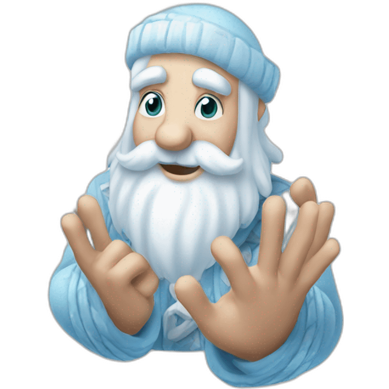 cool Father Frost hands Rock sign emoji