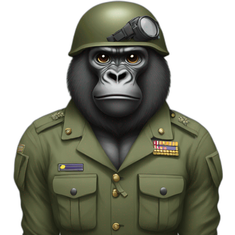 Gorilla in military form emoji