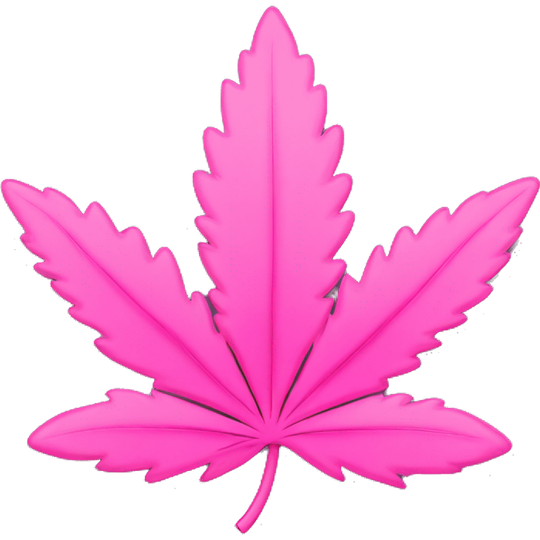 Pink marijuana leaf with pink bow emoji