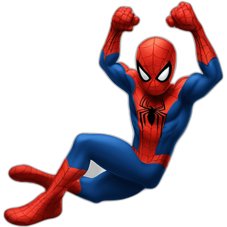 Spiderman swinging on web emoji