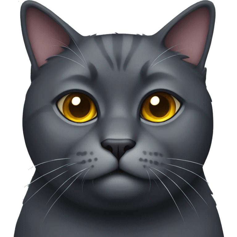 fat dark gray cat emoji