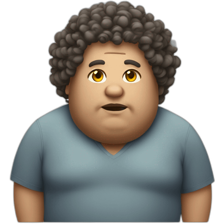 Fat man with big curly hair emoji