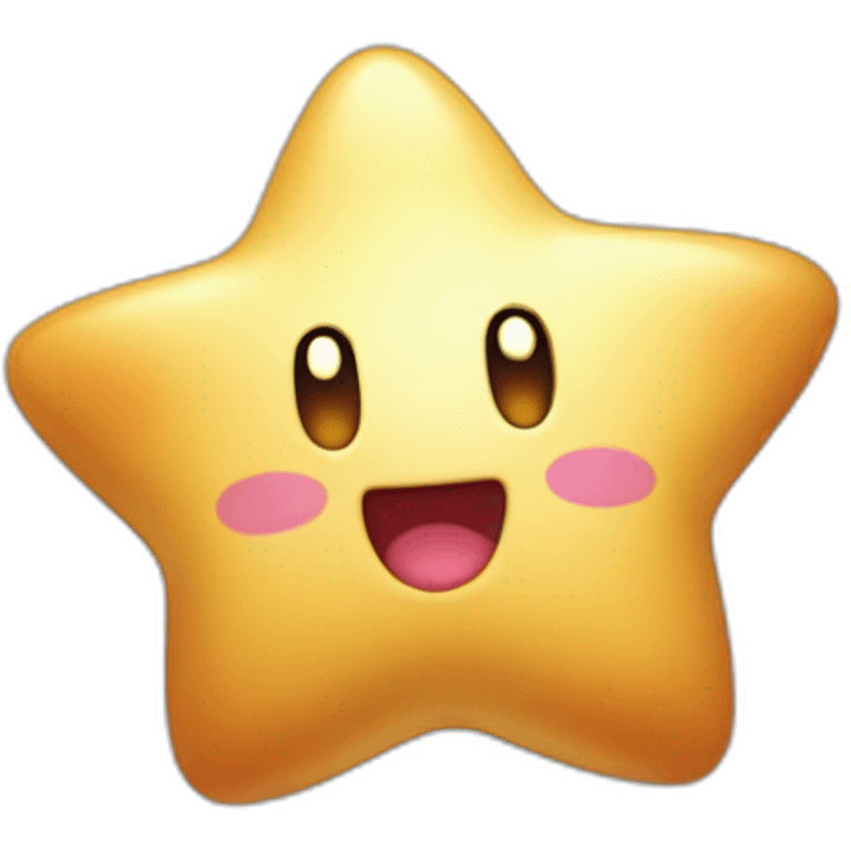 clean cute happy Kirby with a golden star emote emoji