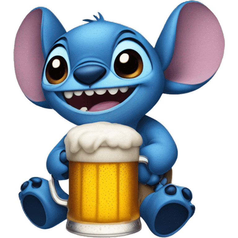 Stitch with beer emoji