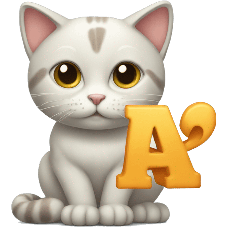 cat with letter A emoji