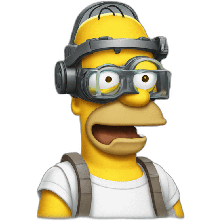 Homer Simpson with camera goggles emoji