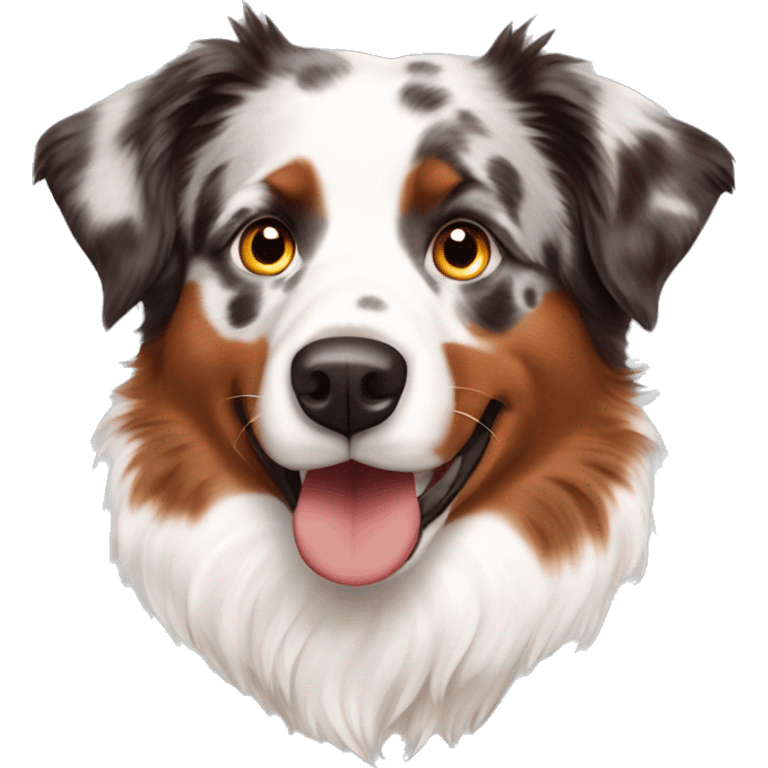 Australian Shepherd Red merle with fire and White  emoji