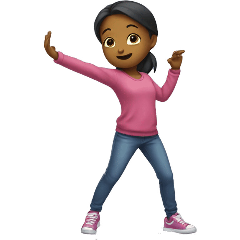 Girl doing dab emoji