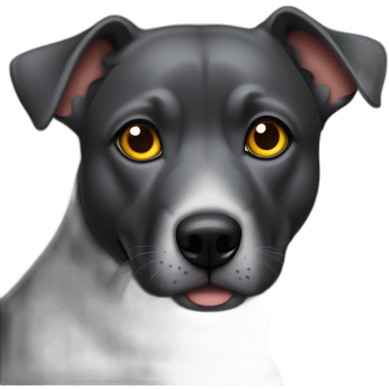 perro gris oscuro con ojos amarillos emoji