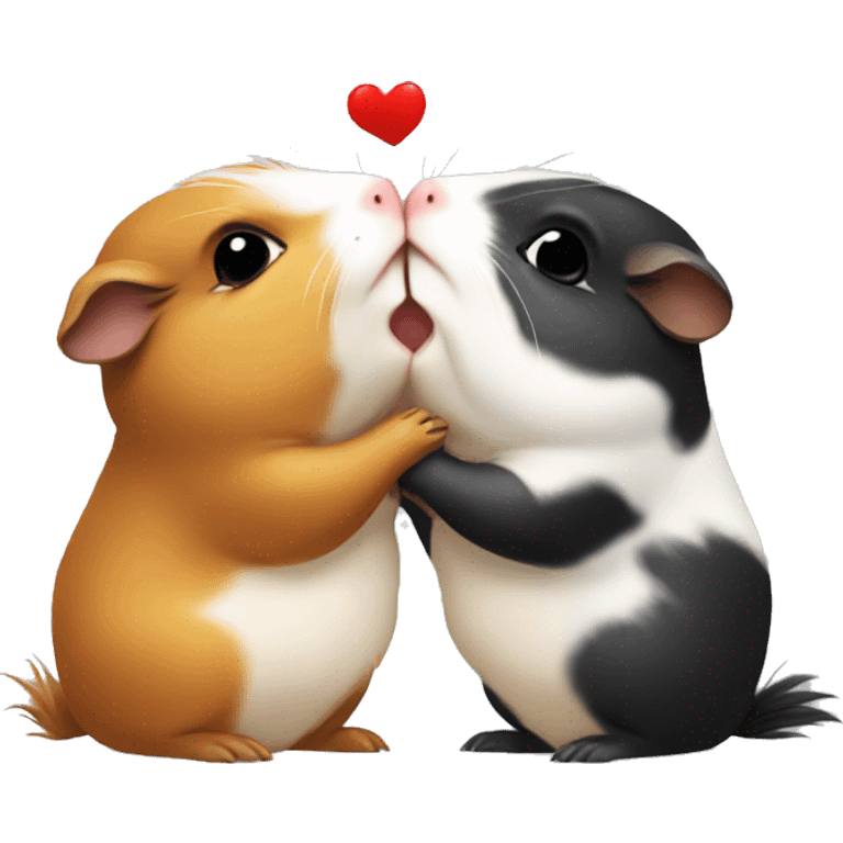 Guinea pig giving kisses emoji