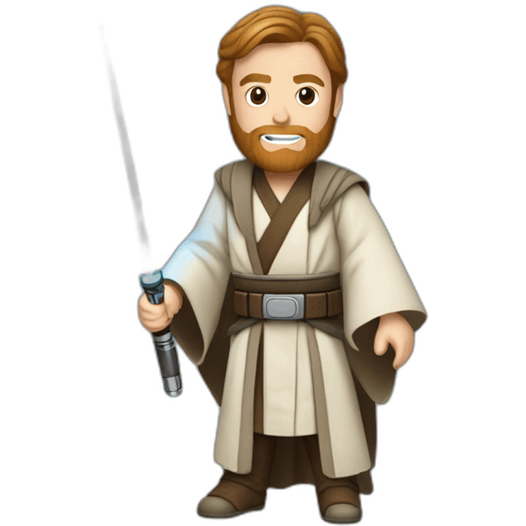 Obi wan kenobi with a laser saber emoji