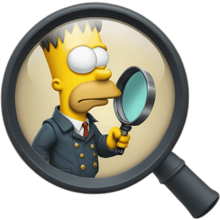 Bart simpson in a detective outfit with a magnifying glass emoji