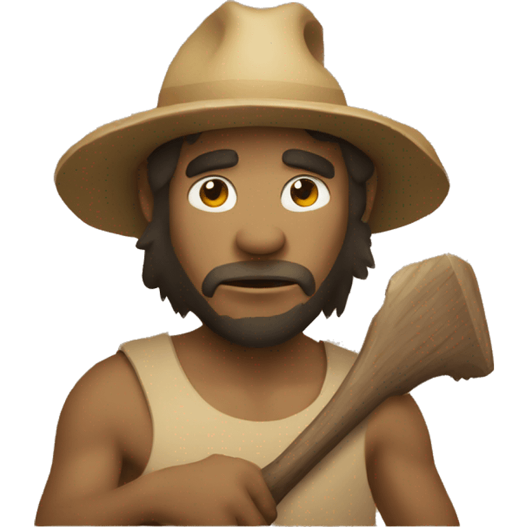 primitive man holding a hatchet emoji