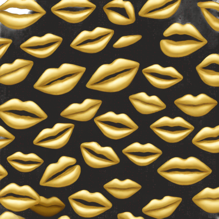 gold kiss lips emoji