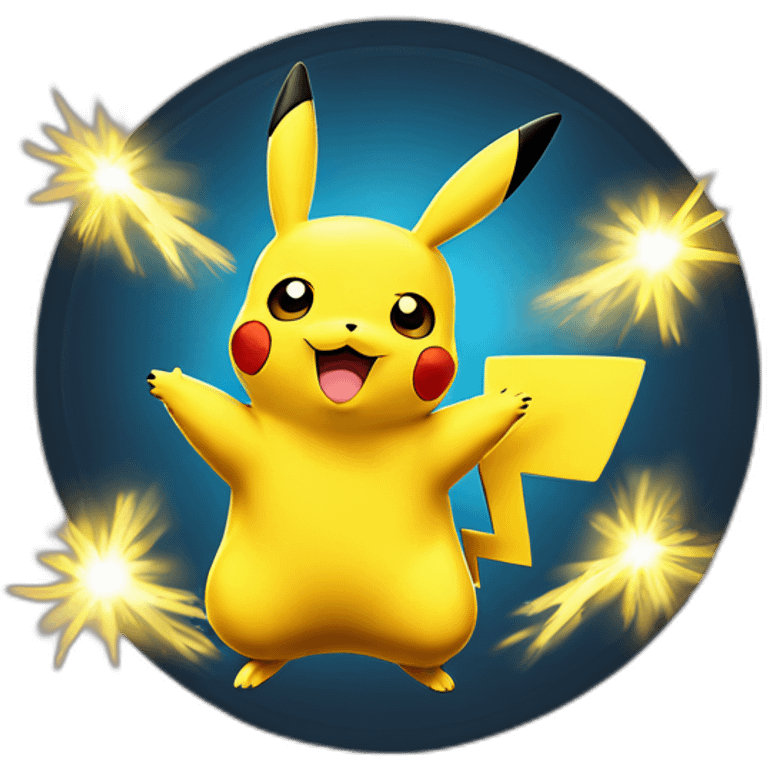 Pikachu détective avec des éclaires emoji