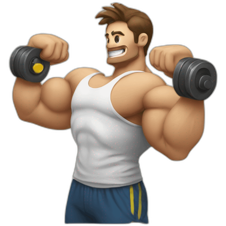 BICEP MUSCLE EMOJI COMBINED WITH CLOCK TIMER emoji