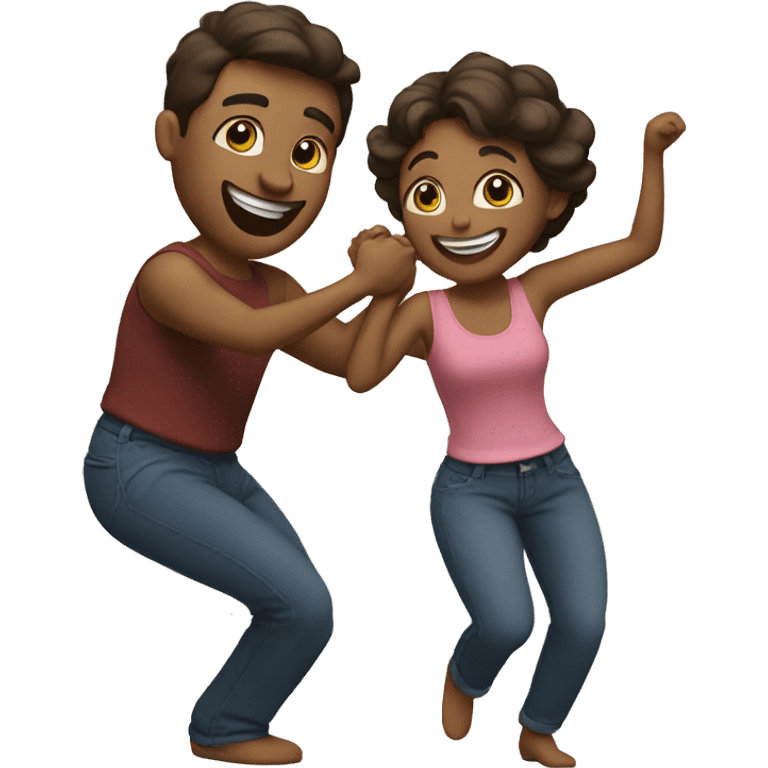 Happy couple dancing together  emoji