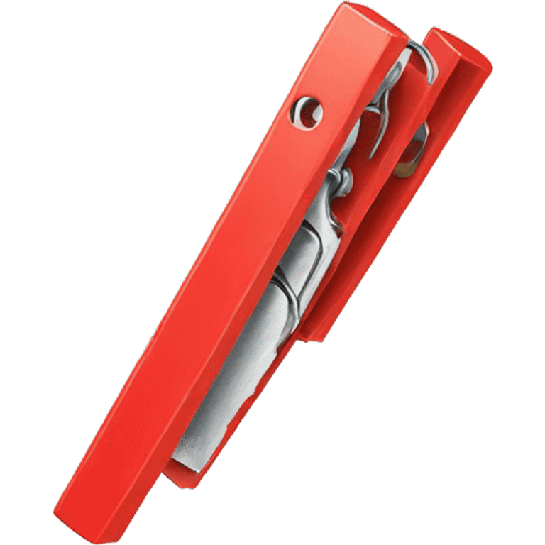 Realistic red plastic  clothespin emoji