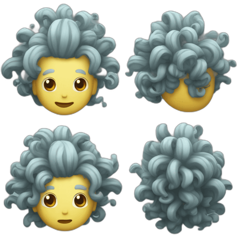 cute kraken with super sayian hair emoji