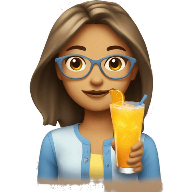 Girl with a drink in the sun emoji