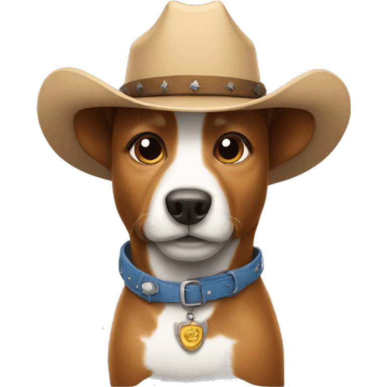 dog wearing cowboy hat emoji